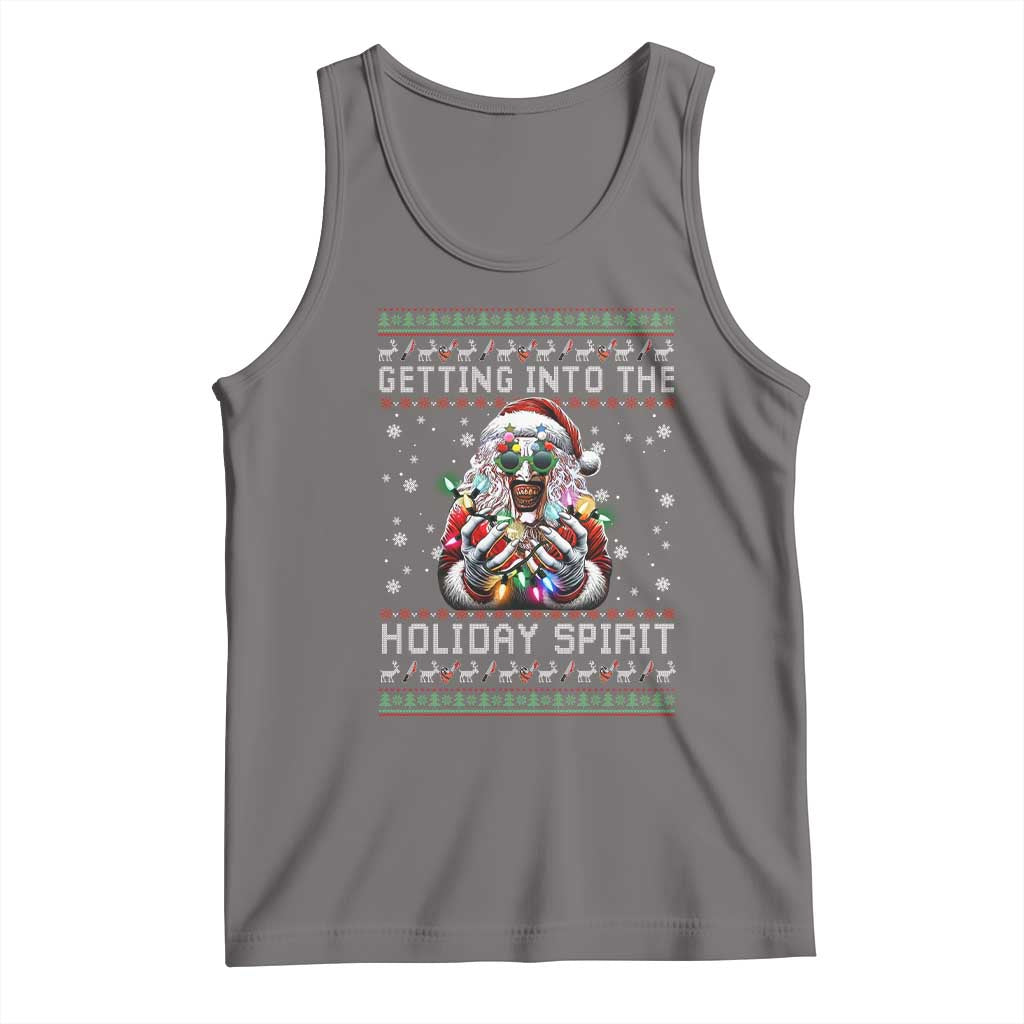 Funny Terrifier Christmas Santa Tank Top Getting Into The Holiday Spirit Horror Movie - Wonder Print Shop