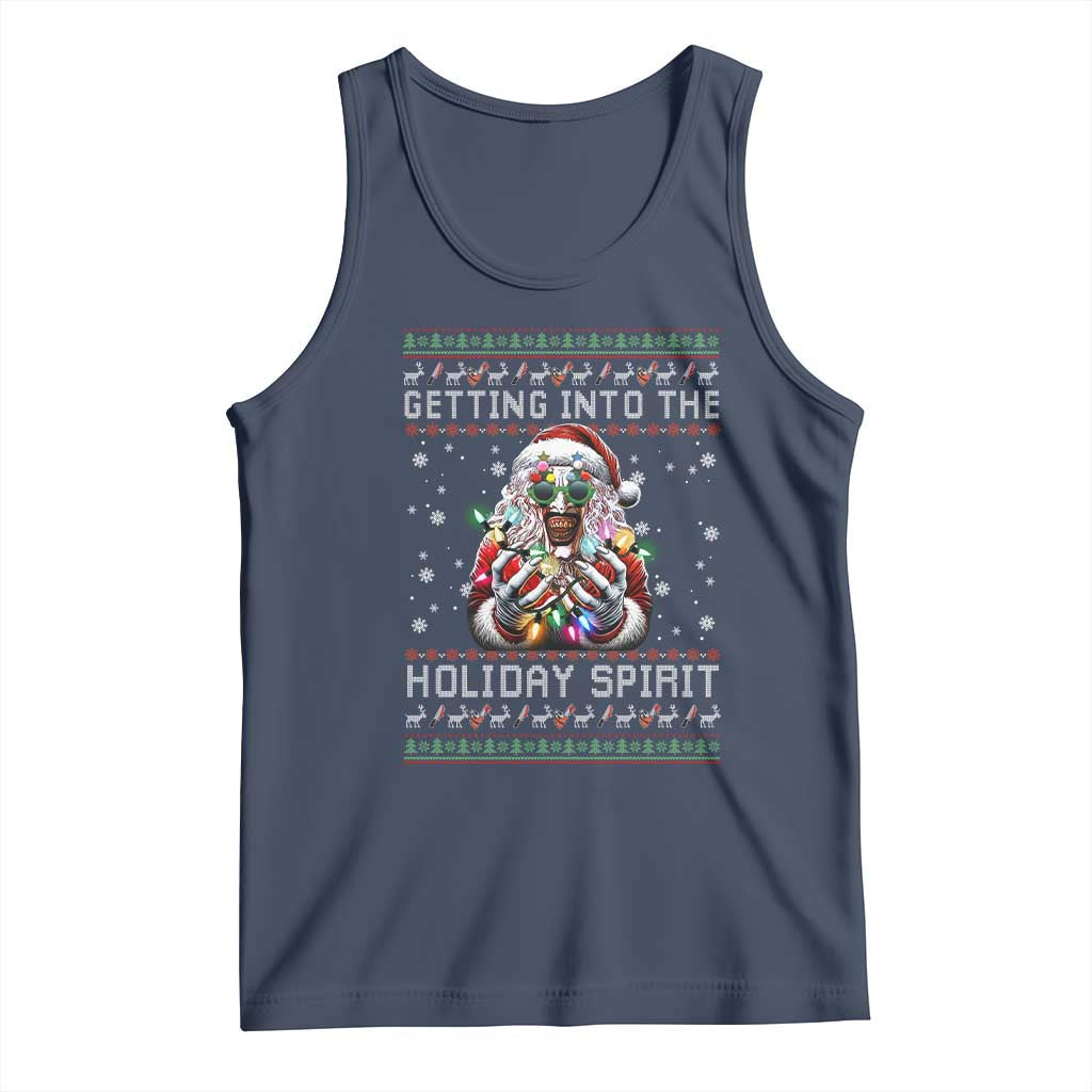 Funny Terrifier Christmas Santa Tank Top Getting Into The Holiday Spirit Horror Movie - Wonder Print Shop