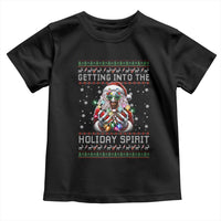 Funny Terrifier Christmas Santa Toddler T Shirt Getting Into The Holiday Spirit Horror Movie - Wonder Print Shop