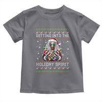 Funny Terrifier Christmas Santa Toddler T Shirt Getting Into The Holiday Spirit Horror Movie - Wonder Print Shop