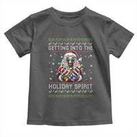 Funny Terrifier Christmas Santa Toddler T Shirt Getting Into The Holiday Spirit Horror Movie - Wonder Print Shop