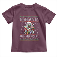 Funny Terrifier Christmas Santa Toddler T Shirt Getting Into The Holiday Spirit Horror Movie - Wonder Print Shop