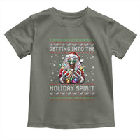Funny Terrifier Christmas Santa Toddler T Shirt Getting Into The Holiday Spirit Horror Movie - Wonder Print Shop