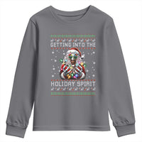 Funny Terrifier Christmas Santa Youth Sweatshirt Getting Into The Holiday Spirit Horror Movie - Wonder Print Shop