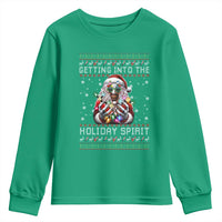 Funny Terrifier Christmas Santa Youth Sweatshirt Getting Into The Holiday Spirit Horror Movie - Wonder Print Shop