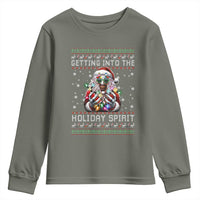 Funny Terrifier Christmas Santa Youth Sweatshirt Getting Into The Holiday Spirit Horror Movie - Wonder Print Shop