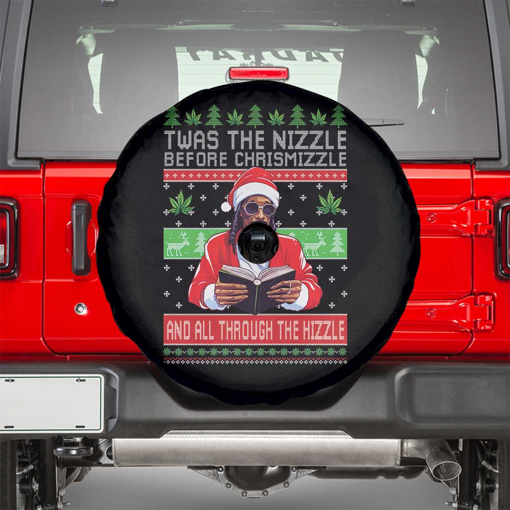 Funny Christmas Hip Hop Rap Gang Spare Tire Cover Twas The Nizzle Before Chrismizzle And All Through The Hizzle Weed - Wonder Print Shop