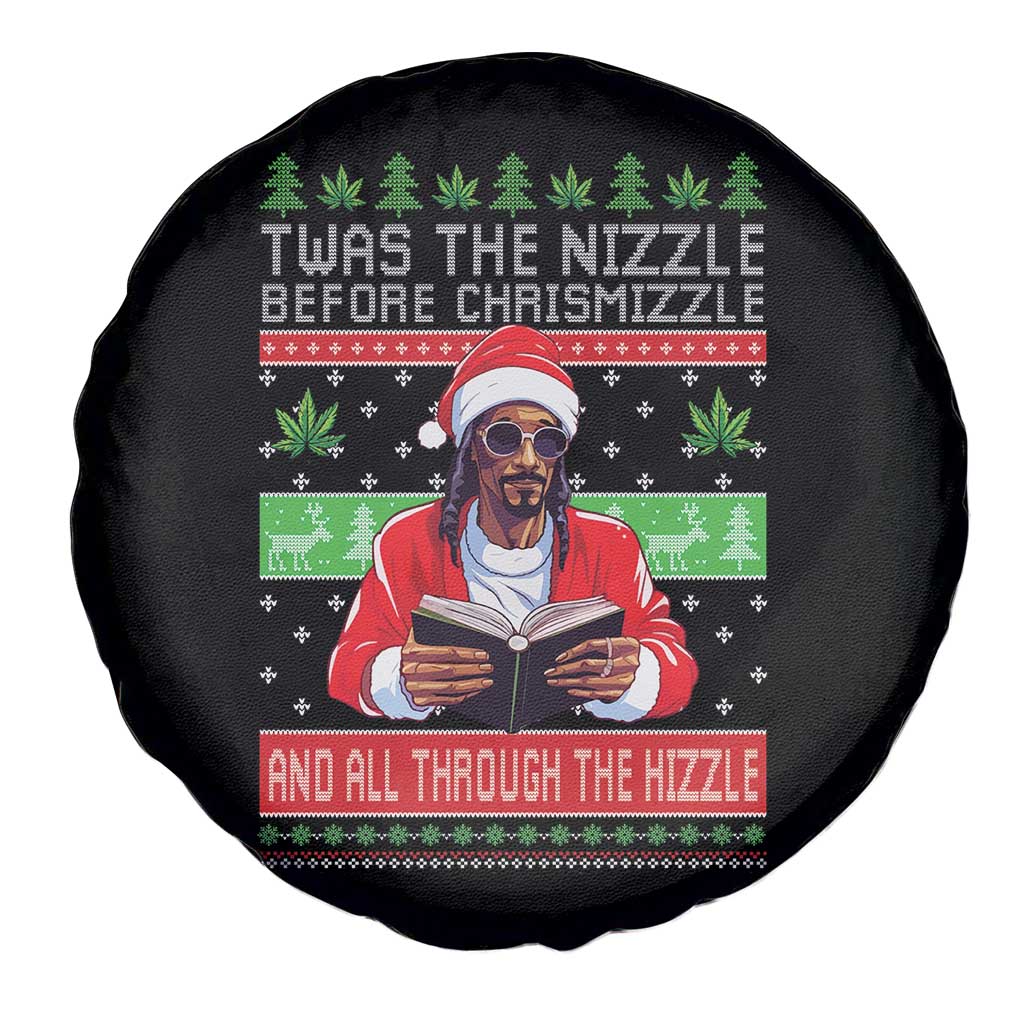 Funny Christmas Hip Hop Rap Gang Spare Tire Cover Twas The Nizzle Before Chrismizzle And All Through The Hizzle Weed - Wonder Print Shop