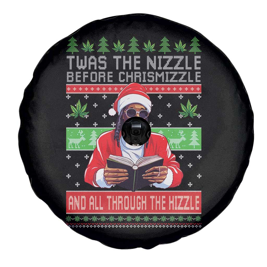 Funny Christmas Hip Hop Rap Gang Spare Tire Cover Twas The Nizzle Before Chrismizzle And All Through The Hizzle Weed - Wonder Print Shop