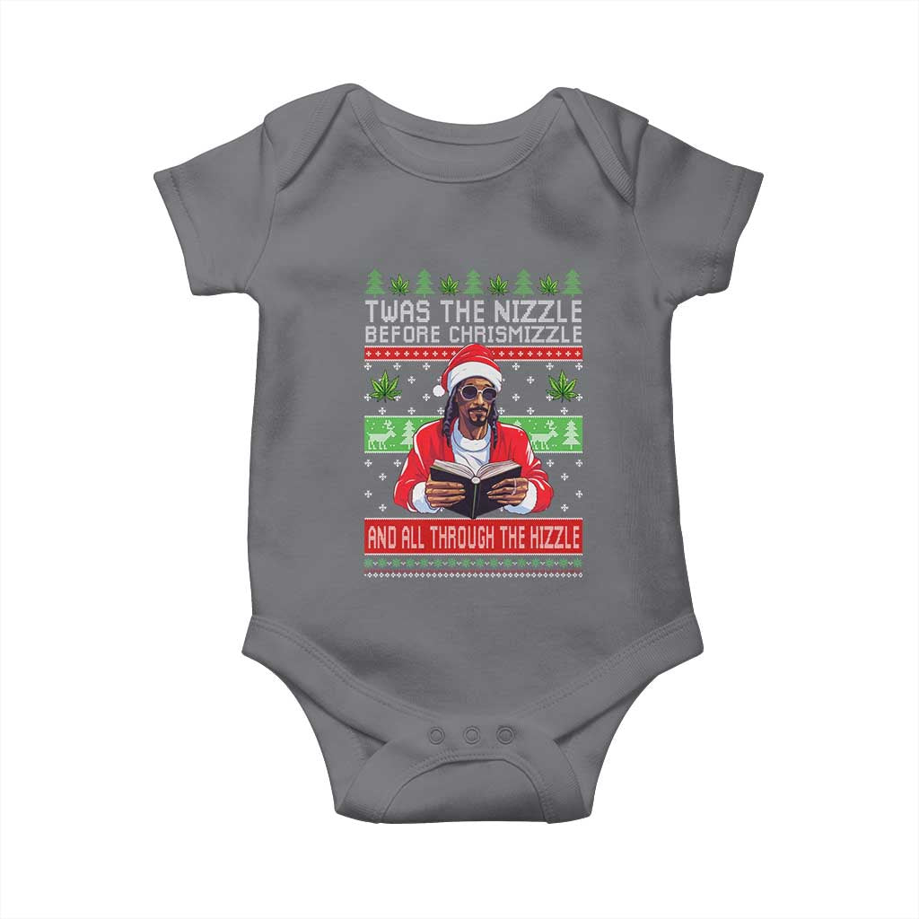 Funny Christmas Hip Hop Rap Gang Baby Onesie Twas The Nizzle Before Chrismizzle And All Through The Hizzle Weed - Wonder Print Shop