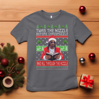 Funny Christmas Hip Hop Rap Gang T Shirt Twas The Nizzle Before Chrismizzle And All Through The Hizzle Weed - Wonder Print Shop