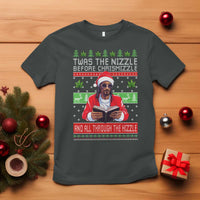 Funny Christmas Hip Hop Rap Gang T Shirt Twas The Nizzle Before Chrismizzle And All Through The Hizzle Weed - Wonder Print Shop