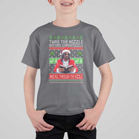 Funny Christmas Hip Hop Rap Gang T Shirt For Kid Twas The Nizzle Before Chrismizzle And All Through The Hizzle Weed - Wonder Print Shop