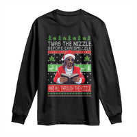 Funny Christmas Hip Hop Rap Gang Long Sleeve Shirt Twas The Nizzle Before Chrismizzle And All Through The Hizzle Weed - Wonder Print Shop