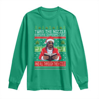 Funny Christmas Hip Hop Rap Gang Long Sleeve Shirt Twas The Nizzle Before Chrismizzle And All Through The Hizzle Weed - Wonder Print Shop