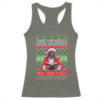Funny Christmas Hip Hop Rap Gang Racerback Tank Top Twas The Nizzle Before Chrismizzle And All Through The Hizzle Weed - Wonder Print Shop