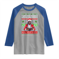 Funny Christmas Hip Hop Rap Gang Raglan Shirt Twas The Nizzle Before Chrismizzle And All Through The Hizzle Weed - Wonder Print Shop