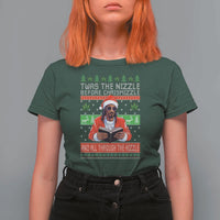 Funny Christmas Hip Hop Rap Gang T Shirt For Women Twas The Nizzle Before Chrismizzle And All Through The Hizzle Weed - Wonder Print Shop