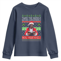Funny Christmas Hip Hop Rap Gang Youth Sweatshirt Twas The Nizzle Before Chrismizzle And All Through The Hizzle Weed - Wonder Print Shop