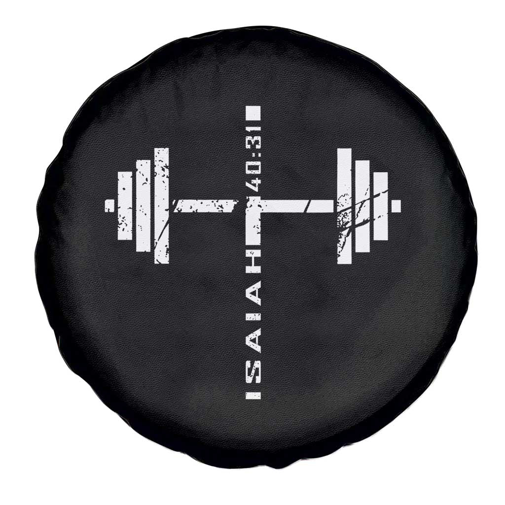 Christian Bible Gym Spare Tire Cover Jesus Weightlifter Workout Faith Isaiah 40 31 - Wonder Print Shop