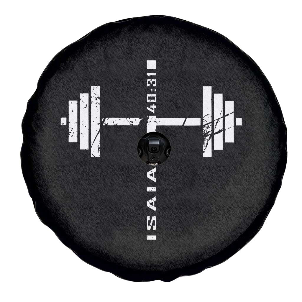 Christian Bible Gym Spare Tire Cover Jesus Weightlifter Workout Faith Isaiah 40 31 - Wonder Print Shop
