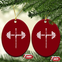 Christian Bible Gym Ceramic Ornament Jesus Weightlifter Workout Faith Isaiah 40 31 - Wonder Print Shop