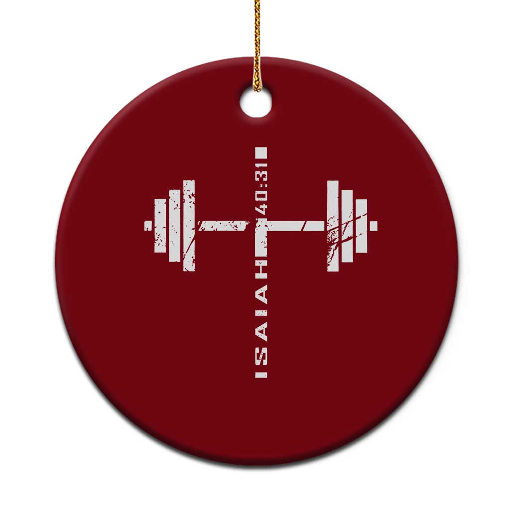Christian Bible Gym Ceramic Ornament Jesus Weightlifter Workout Faith Isaiah 40 31 - Wonder Print Shop