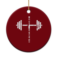 Christian Bible Gym Ceramic Ornament Jesus Weightlifter Workout Faith Isaiah 40 31 - Wonder Print Shop