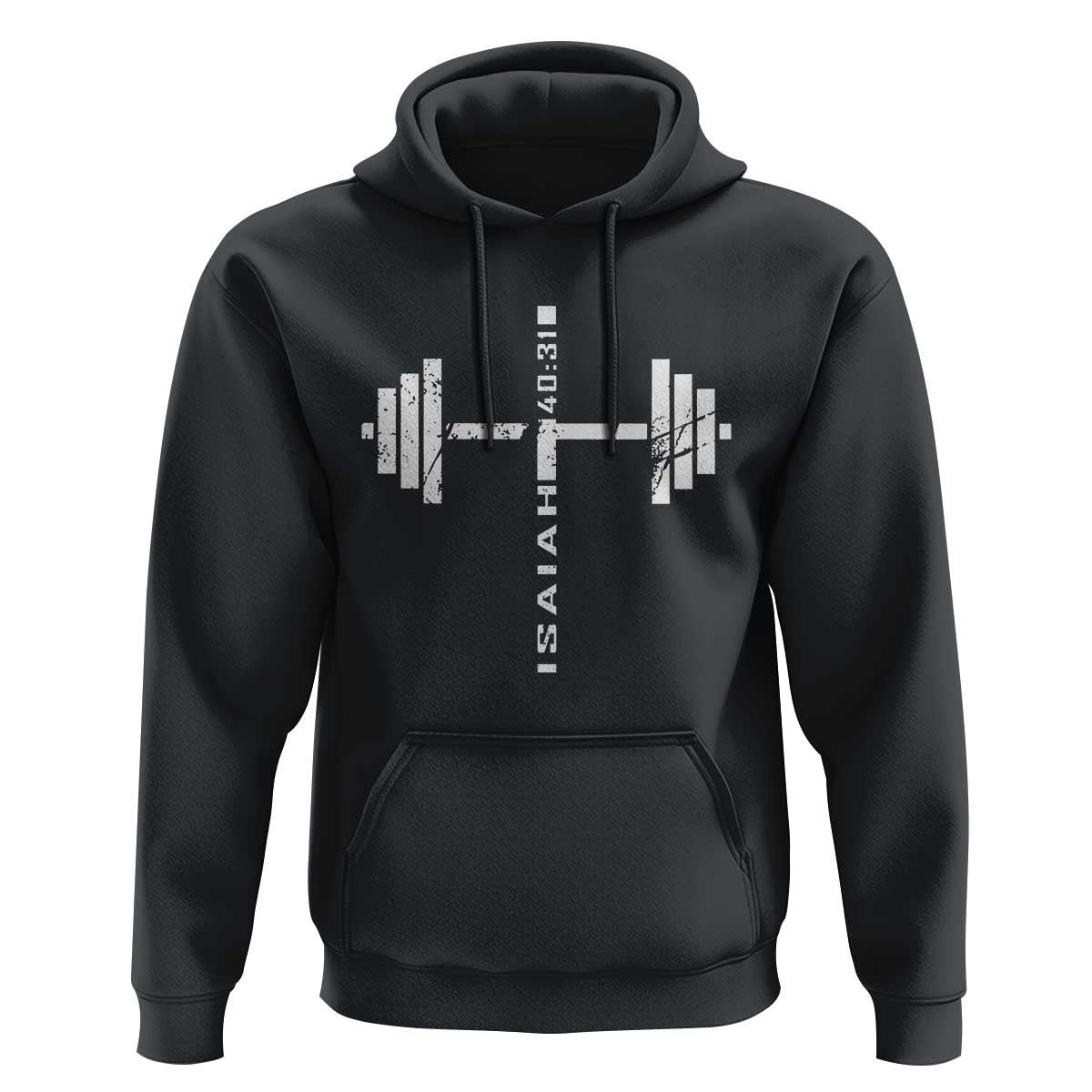 Christian Bible Gym Hoodie Jesus Weightlifter Workout Faith Isaiah 40 31 - Wonder Print Shop