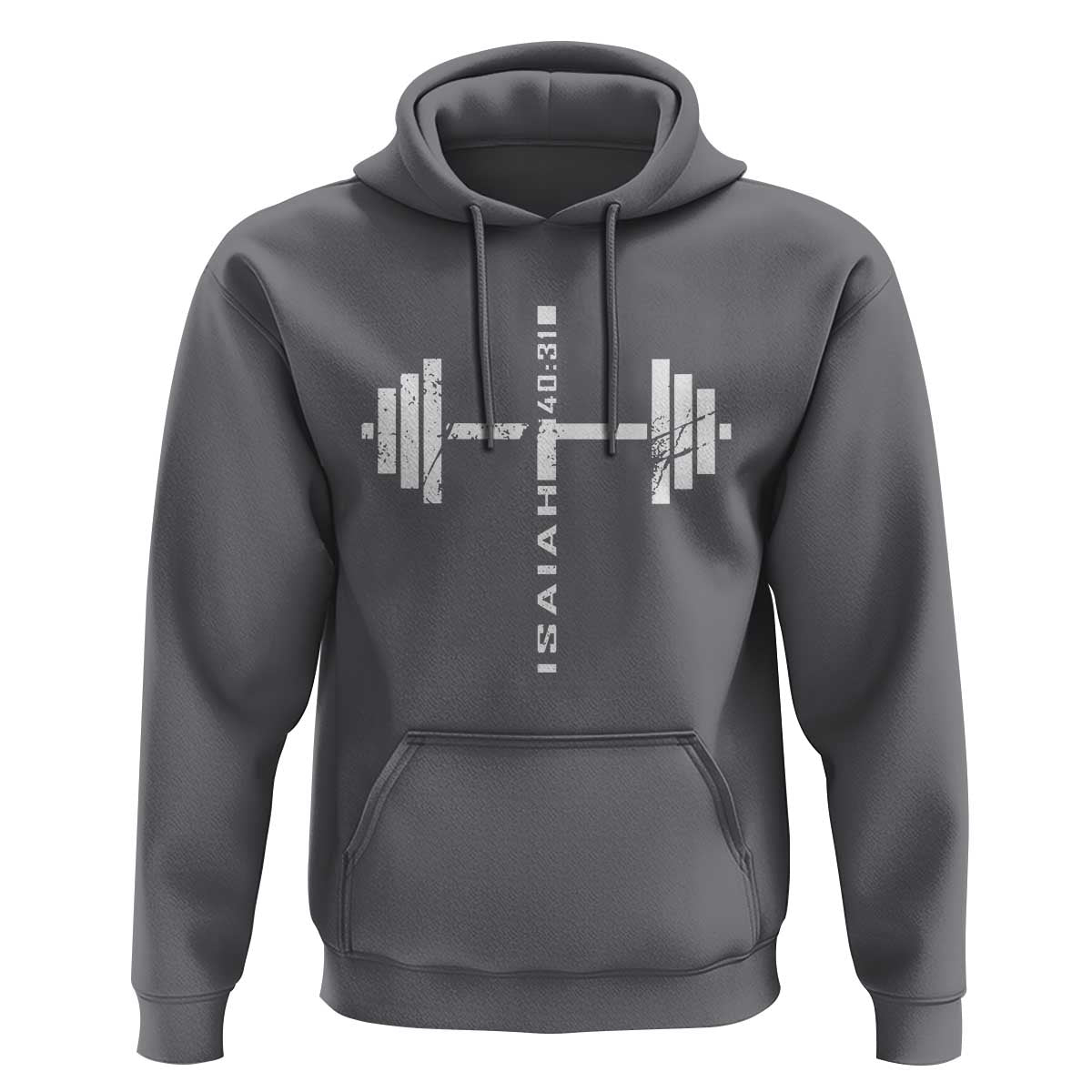 Christian Bible Gym Hoodie Jesus Weightlifter Workout Faith Isaiah 40 31 - Wonder Print Shop