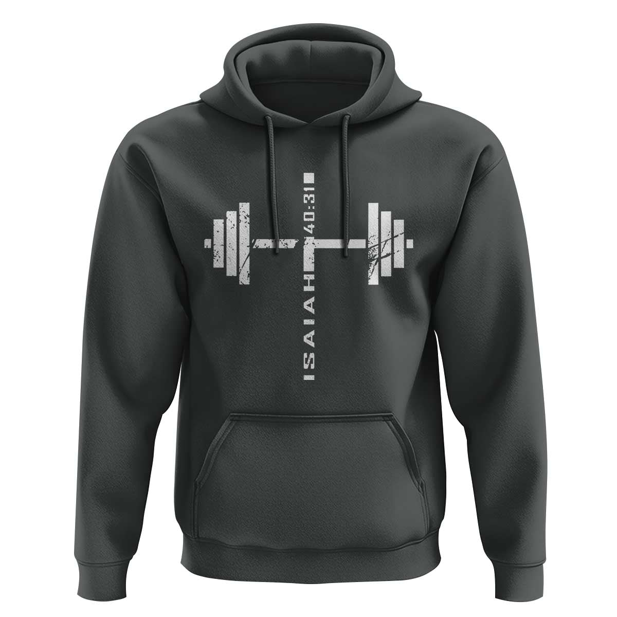 Christian Bible Gym Hoodie Jesus Weightlifter Workout Faith Isaiah 40 31 - Wonder Print Shop