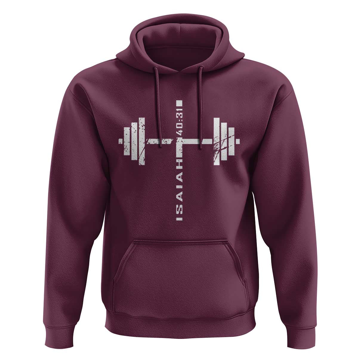 Christian Bible Gym Hoodie Jesus Weightlifter Workout Faith Isaiah 40 31 - Wonder Print Shop