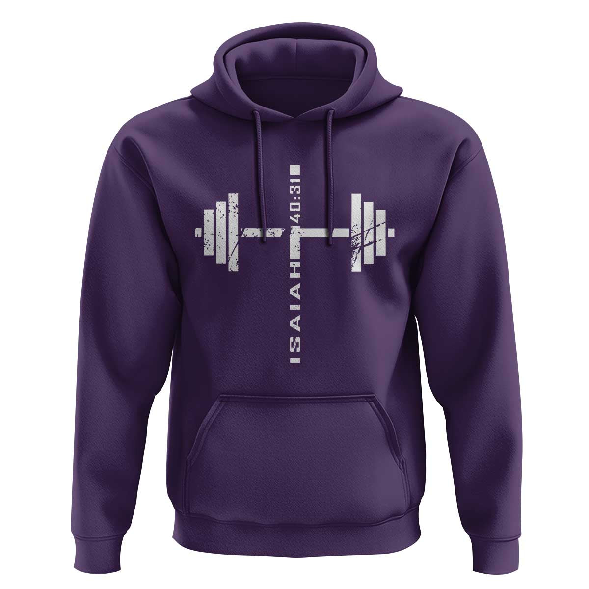 Christian Bible Gym Hoodie Jesus Weightlifter Workout Faith Isaiah 40 31 - Wonder Print Shop
