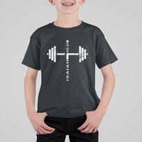 Christian Bible Gym T Shirt For Kid Jesus Weightlifter Workout Faith Isaiah 40 31 - Wonder Print Shop