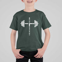 Christian Bible Gym T Shirt For Kid Jesus Weightlifter Workout Faith Isaiah 40 31 - Wonder Print Shop