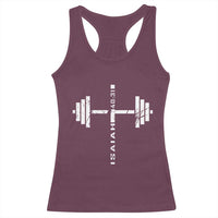 Christian Bible Gym Racerback Tank Top Jesus Weightlifter Workout Faith Isaiah 40 31 - Wonder Print Shop