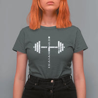 Christian Bible Gym T Shirt For Women Jesus Weightlifter Workout Faith Isaiah 40 31 - Wonder Print Shop