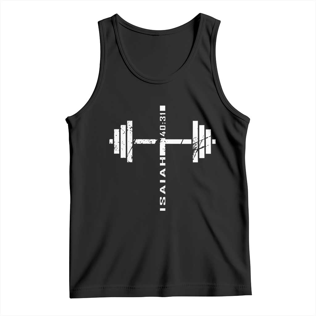 Christian Bible Gym Tank Top Jesus Weightlifter Workout Faith Isaiah 40 31 - Wonder Print Shop