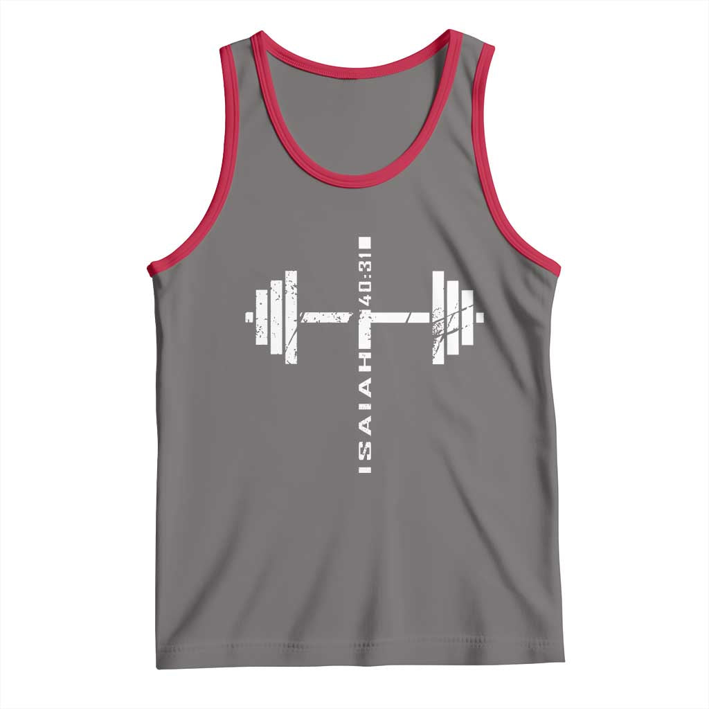 Christian Bible Gym Tank Top Jesus Weightlifter Workout Faith Isaiah 40 31 - Wonder Print Shop