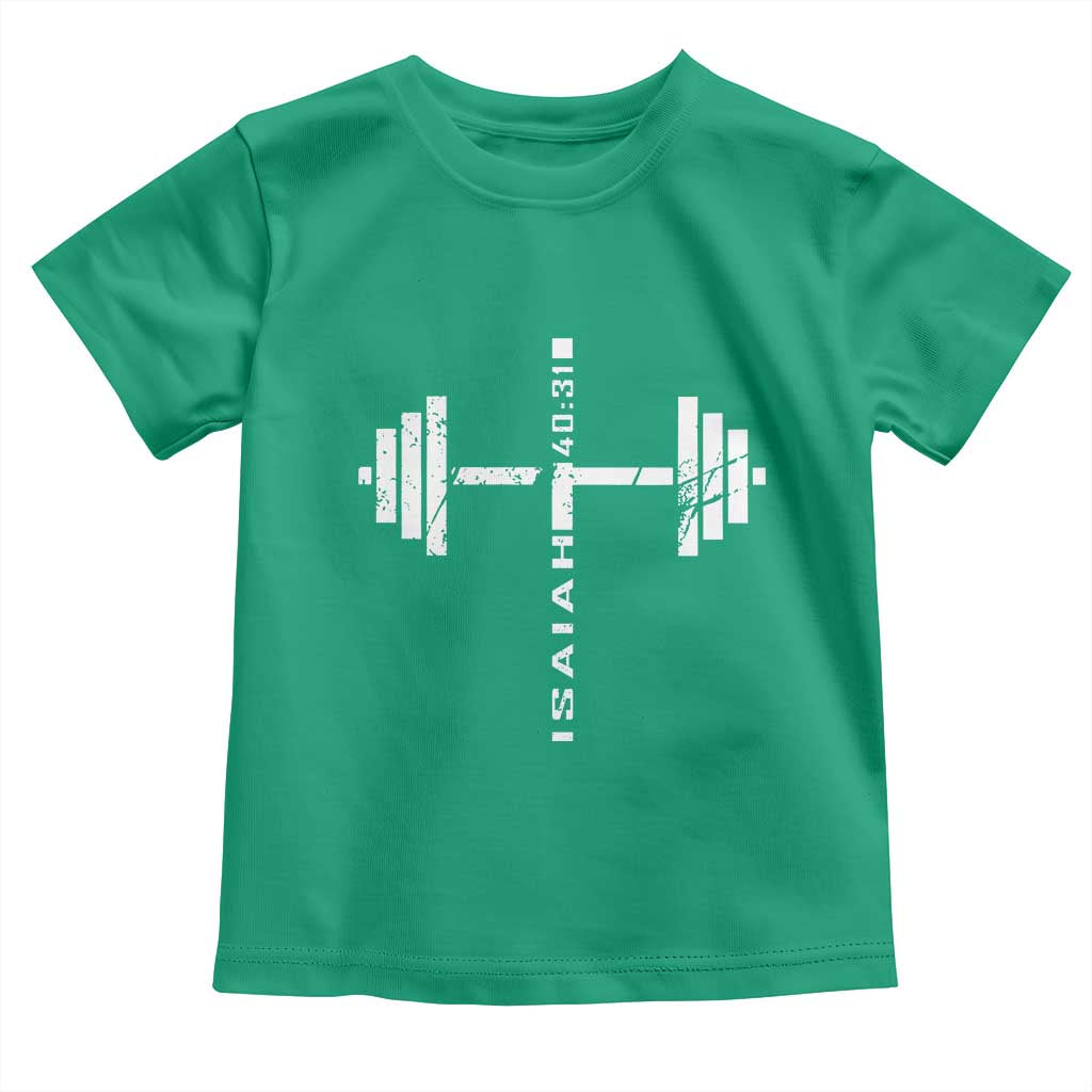 Christian Bible Gym Toddler T Shirt Jesus Weightlifter Workout Faith Isaiah 40 31 - Wonder Print Shop
