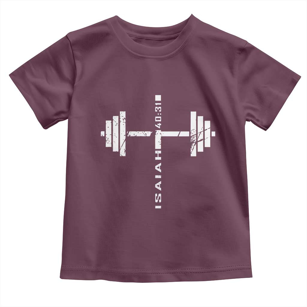 Christian Bible Gym Toddler T Shirt Jesus Weightlifter Workout Faith Isaiah 40 31 - Wonder Print Shop