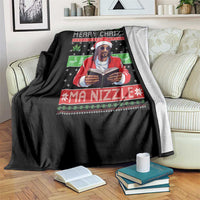 Funny Christmas Hip Hop Rap Gang Throw Blanket Merry Chrizzle Ma Nizzle Xmas Weed - Wonder Print Shop