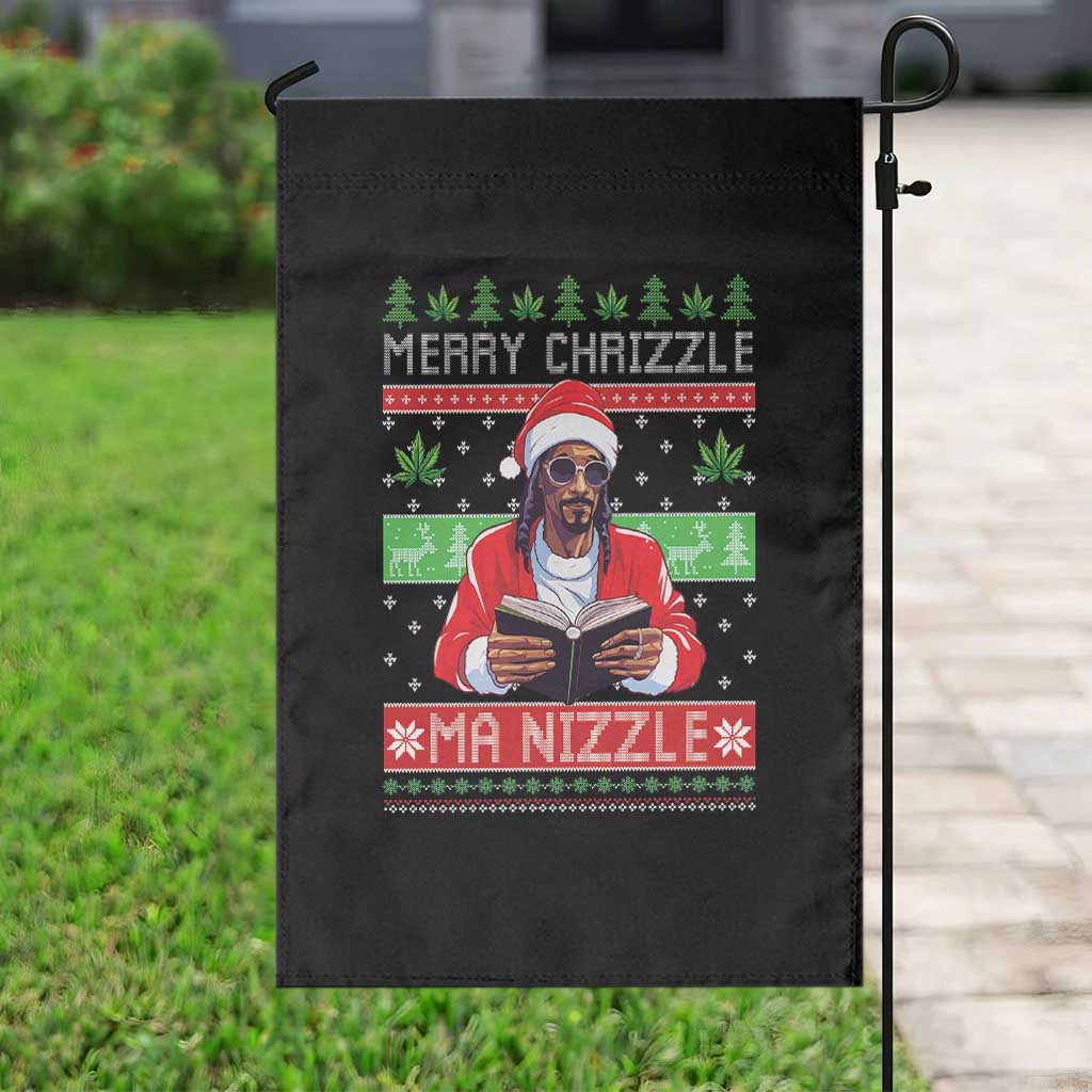 Funny Christmas Hip Hop Rap Gang Garden Flag Merry Chrizzle Ma Nizzle Xmas Weed - Wonder Print Shop