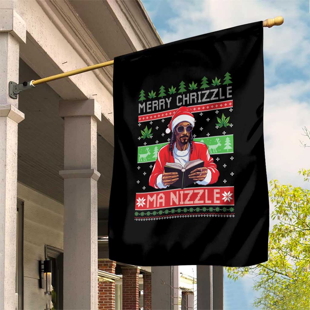 Funny Christmas Hip Hop Rap Gang Garden Flag Merry Chrizzle Ma Nizzle Xmas Weed - Wonder Print Shop