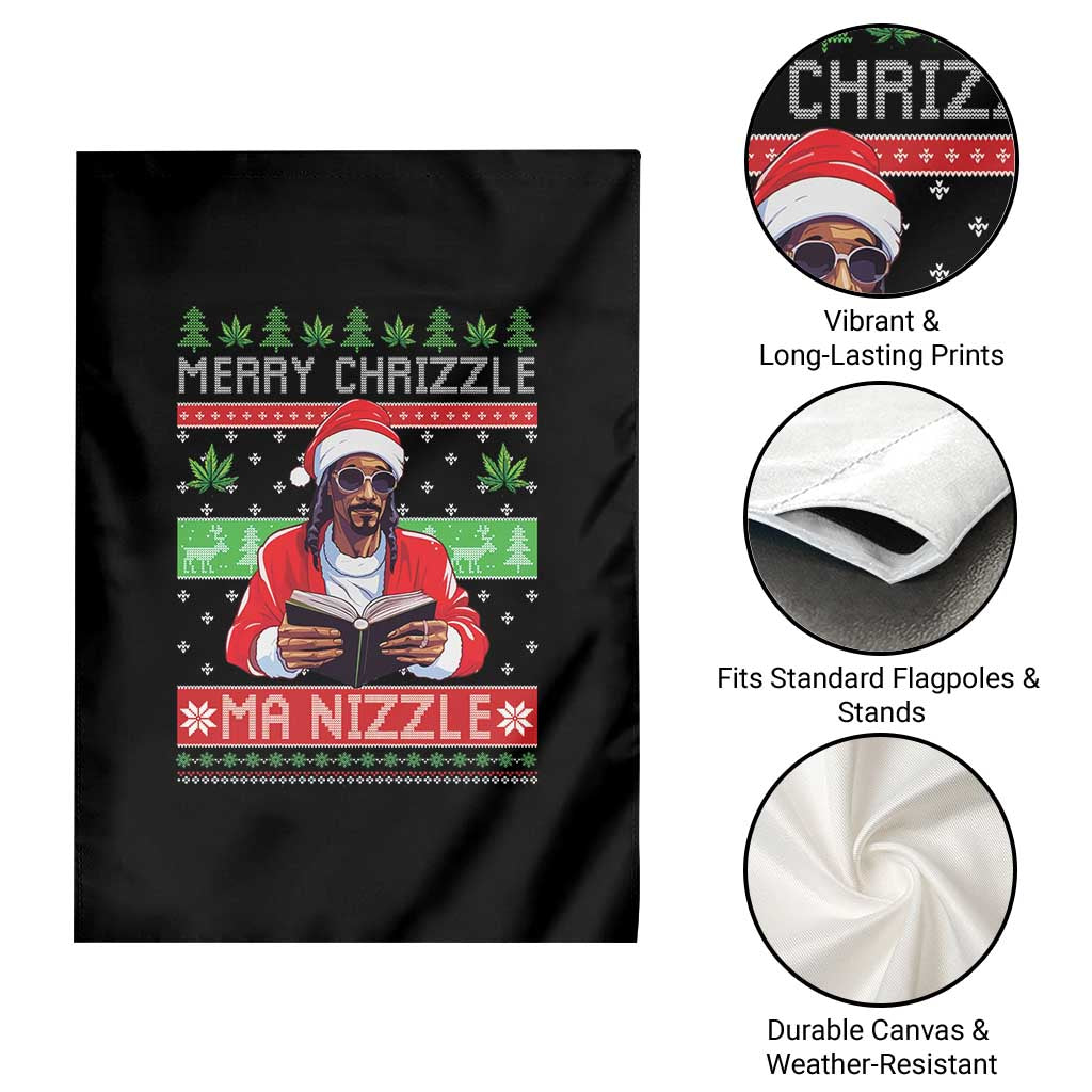 Funny Christmas Hip Hop Rap Gang Garden Flag Merry Chrizzle Ma Nizzle Xmas Weed - Wonder Print Shop