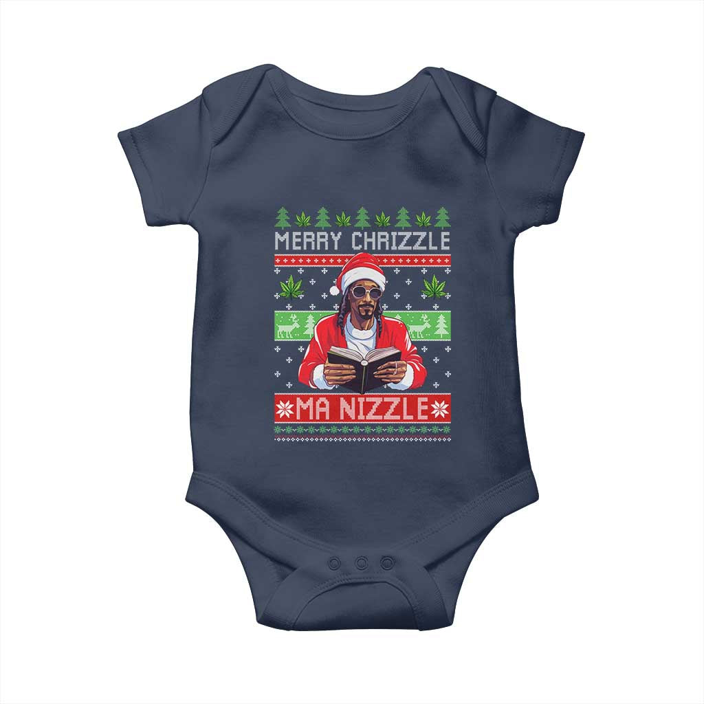 Funny Christmas Hip Hop Rap Gang Baby Onesie Merry Chrizzle Ma Nizzle Xmas Weed - Wonder Print Shop