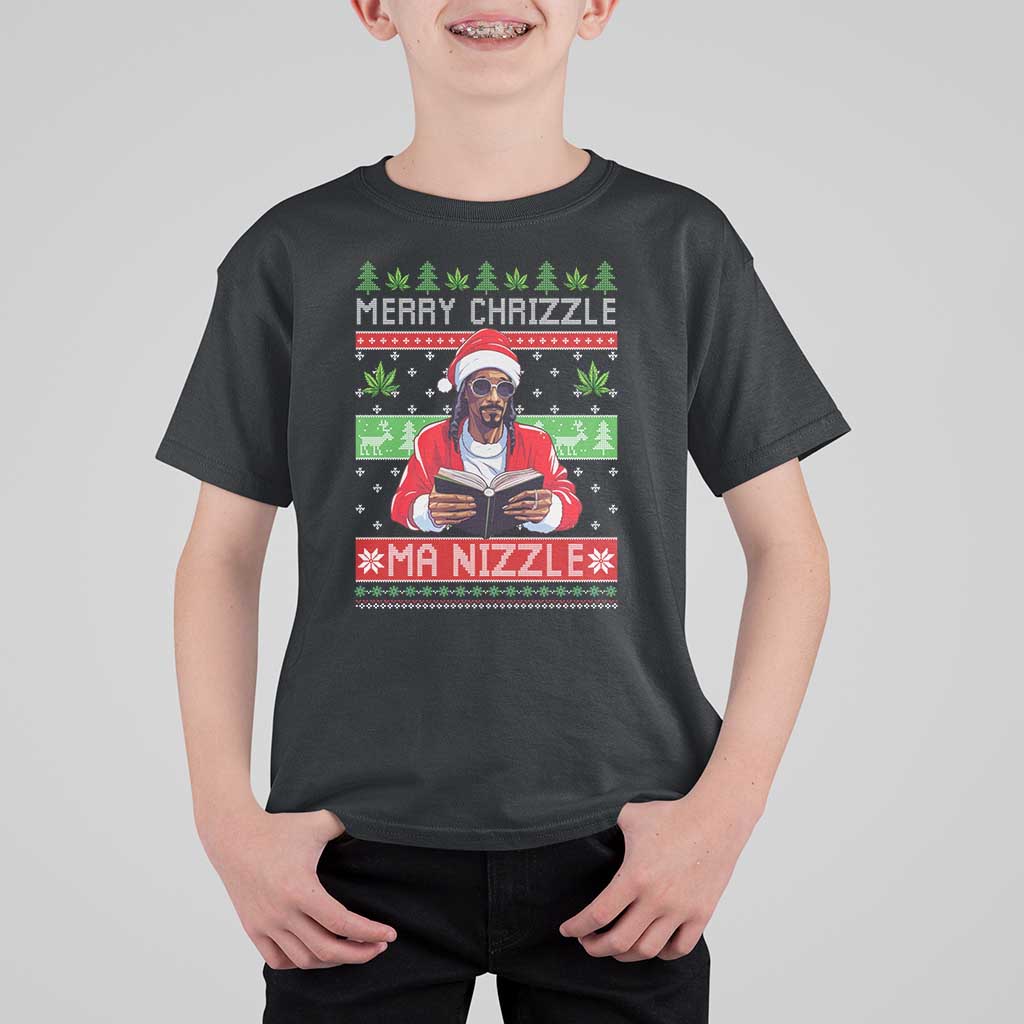 Funny Christmas Hip Hop Rap Gang T Shirt For Kid Merry Chrizzle Ma Nizzle Xmas Weed - Wonder Print Shop