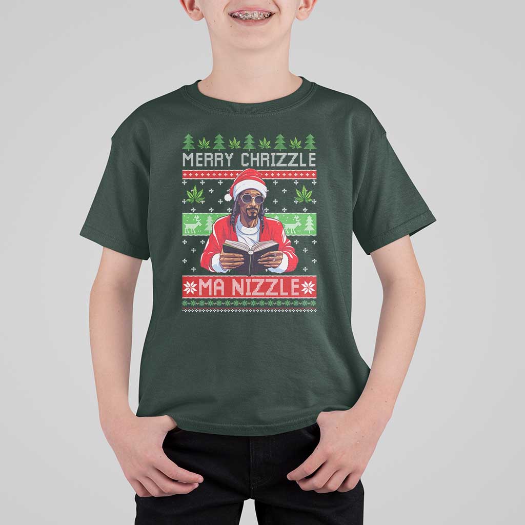 Funny Christmas Hip Hop Rap Gang T Shirt For Kid Merry Chrizzle Ma Nizzle Xmas Weed - Wonder Print Shop