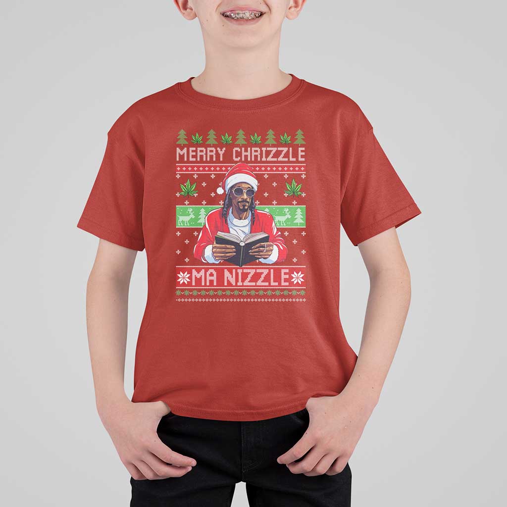 Funny Christmas Hip Hop Rap Gang T Shirt For Kid Merry Chrizzle Ma Nizzle Xmas Weed - Wonder Print Shop