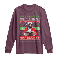 Funny Christmas Hip Hop Rap Gang Long Sleeve Shirt Merry Chrizzle Ma Nizzle Xmas Weed - Wonder Print Shop
